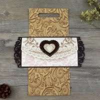 Wooden Invitation Card Rectangle Slap-up Invitation Customized